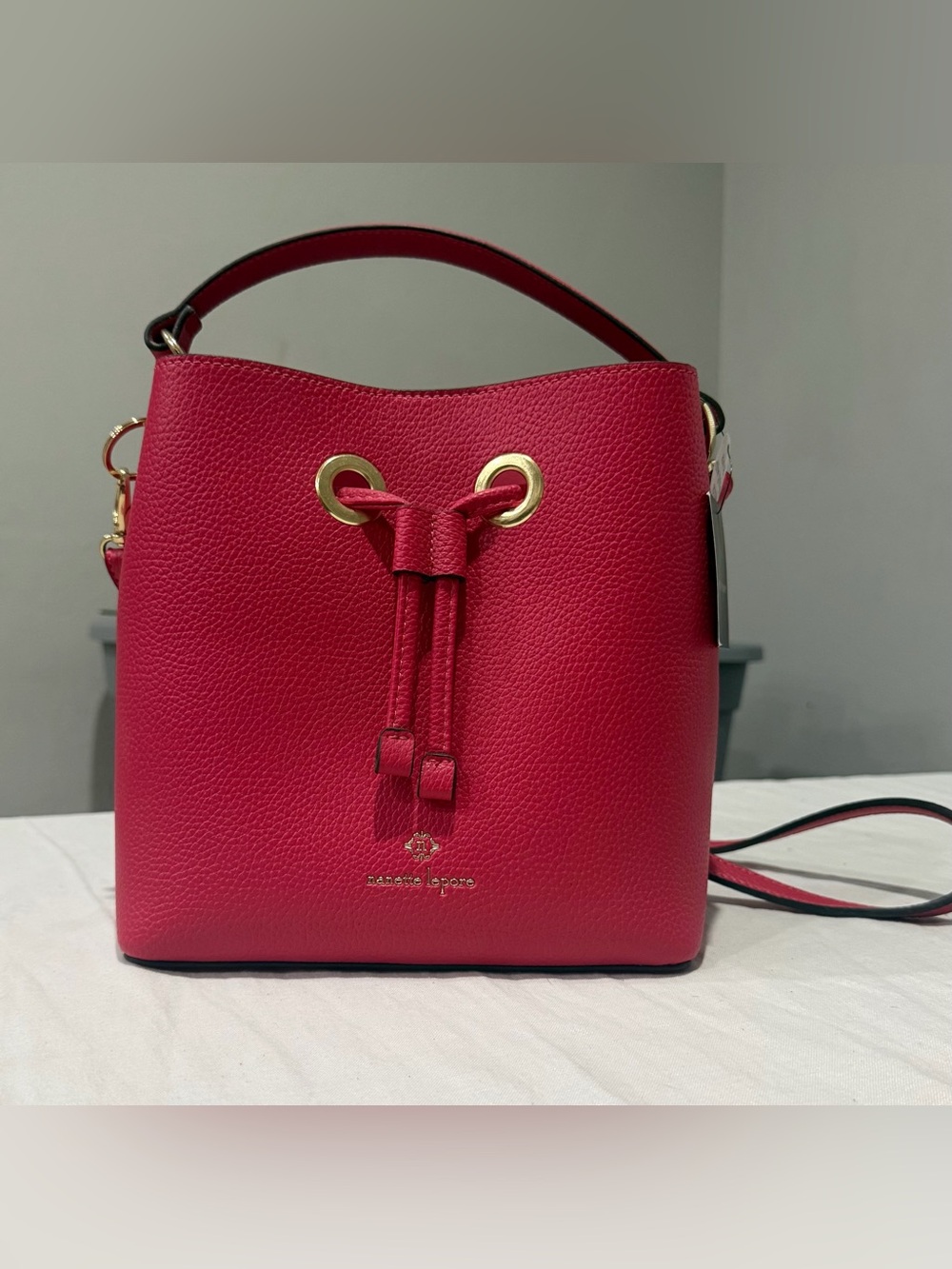 Nanette Lepore Pink Bucket Crossbody Bag